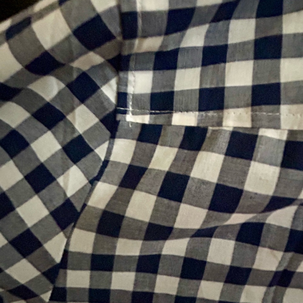 J. Crew Navy and White Gingham Button-Front Shirt - Picture 12 of 12